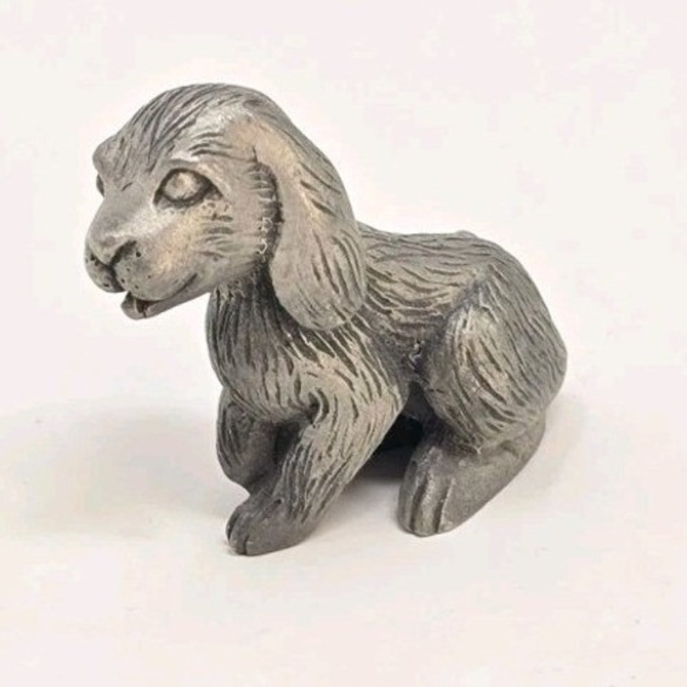Vintage WWA pewter dog puppy figurine animal collectible miniature
